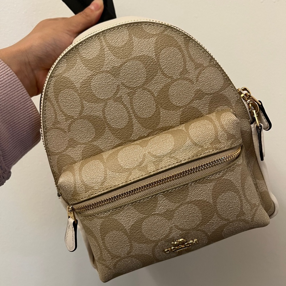 NWT Coach Logo Signature Leather Mini Backpack Bag